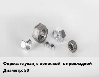 Гайка глухая, с цепочкой, с прокладкой D=50